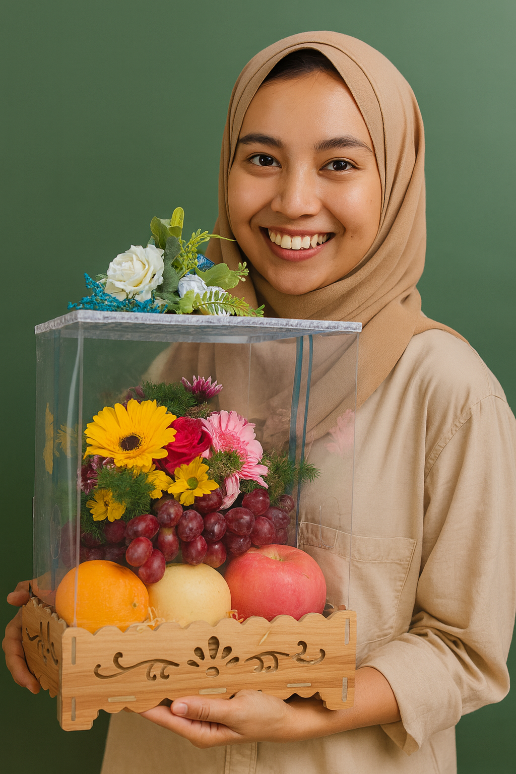 Hantaran Elena Fruit & Floral Box (Available in KL & Selangor only)