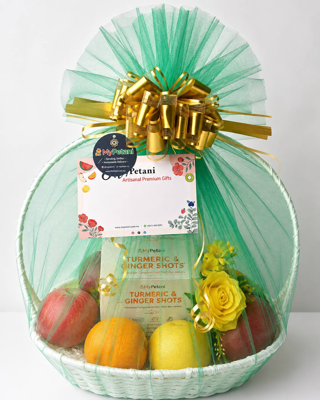 Elora Turmeric & Ginger Shots & Fresh Fruits Basket