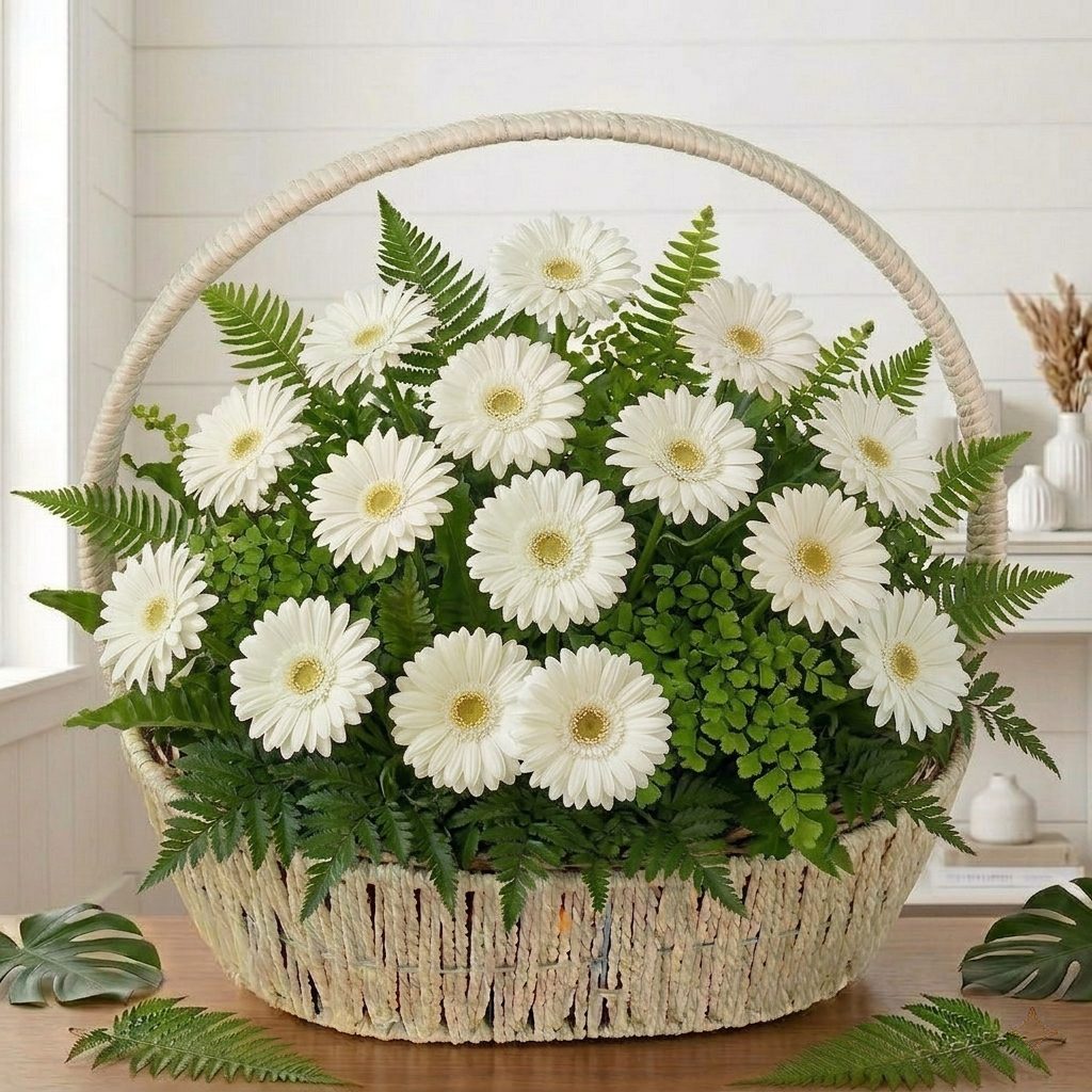 FS026 Eternal Condolences Flower Basket (Available in KL & Selangor Only)