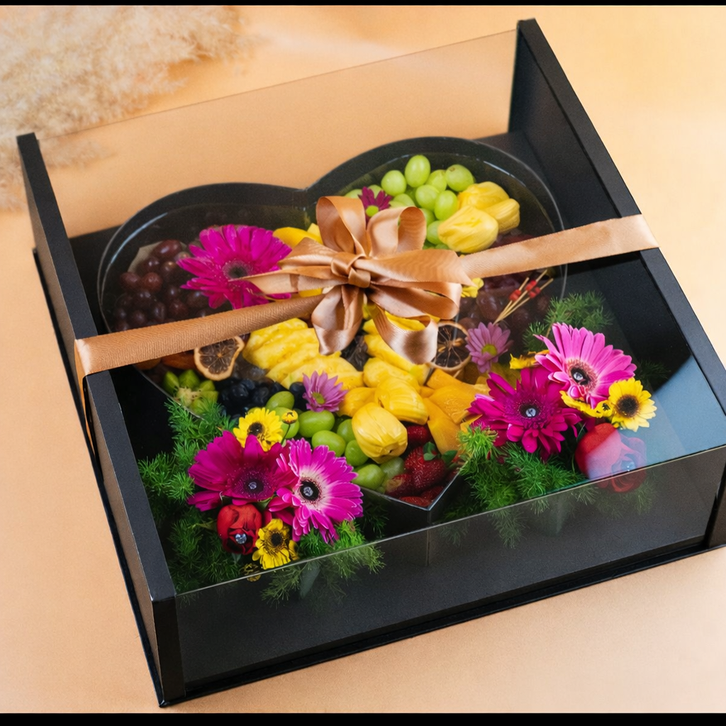 Majestic Gold Fruits & Flowers Gift Box