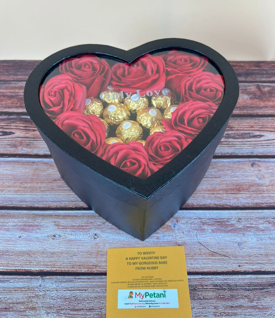 The Love Bomb Ferrero Box (With Soap Roses - Available in KL & Selangor only)