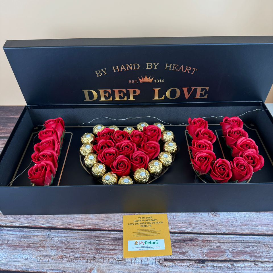 Deep Love Box (With Soap Roses) - Available in Klang Valley