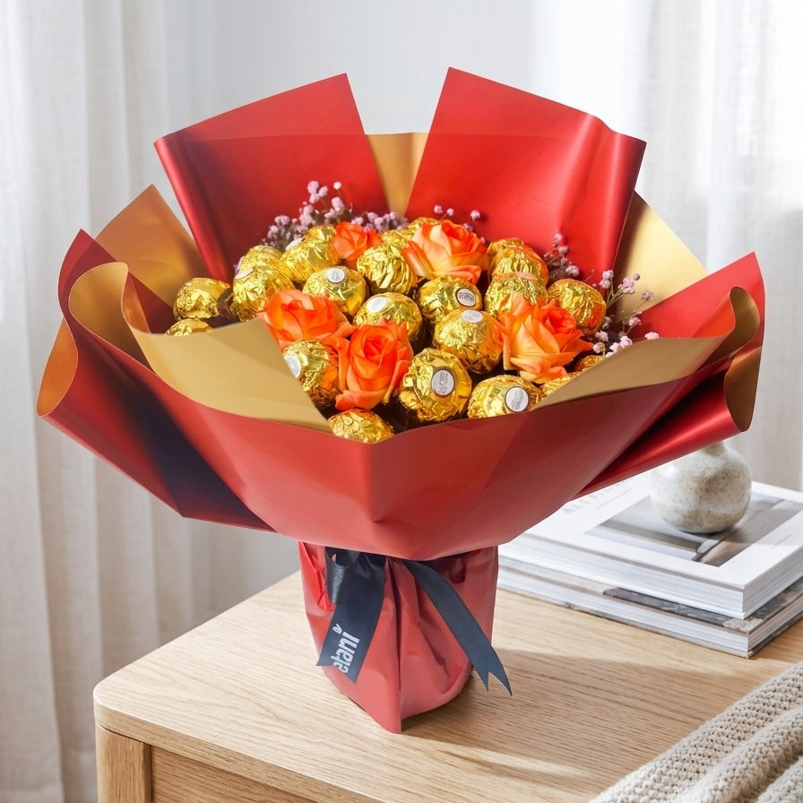 Golden Belle Ferrero Bouquet