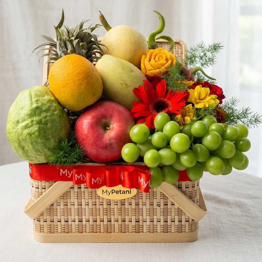 Blossom Fruits & Fresh Flowers Basket