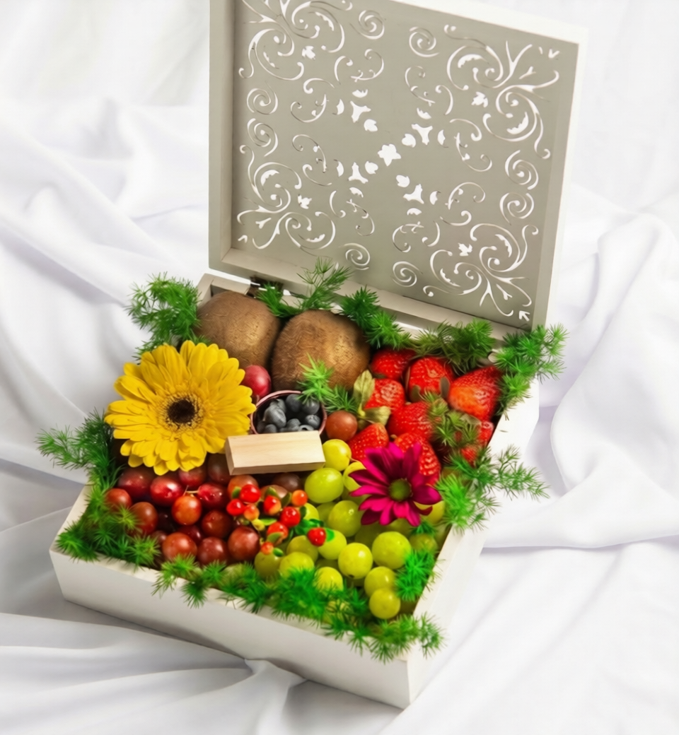 Happiness Solid Wooden Box (With Kiwis)