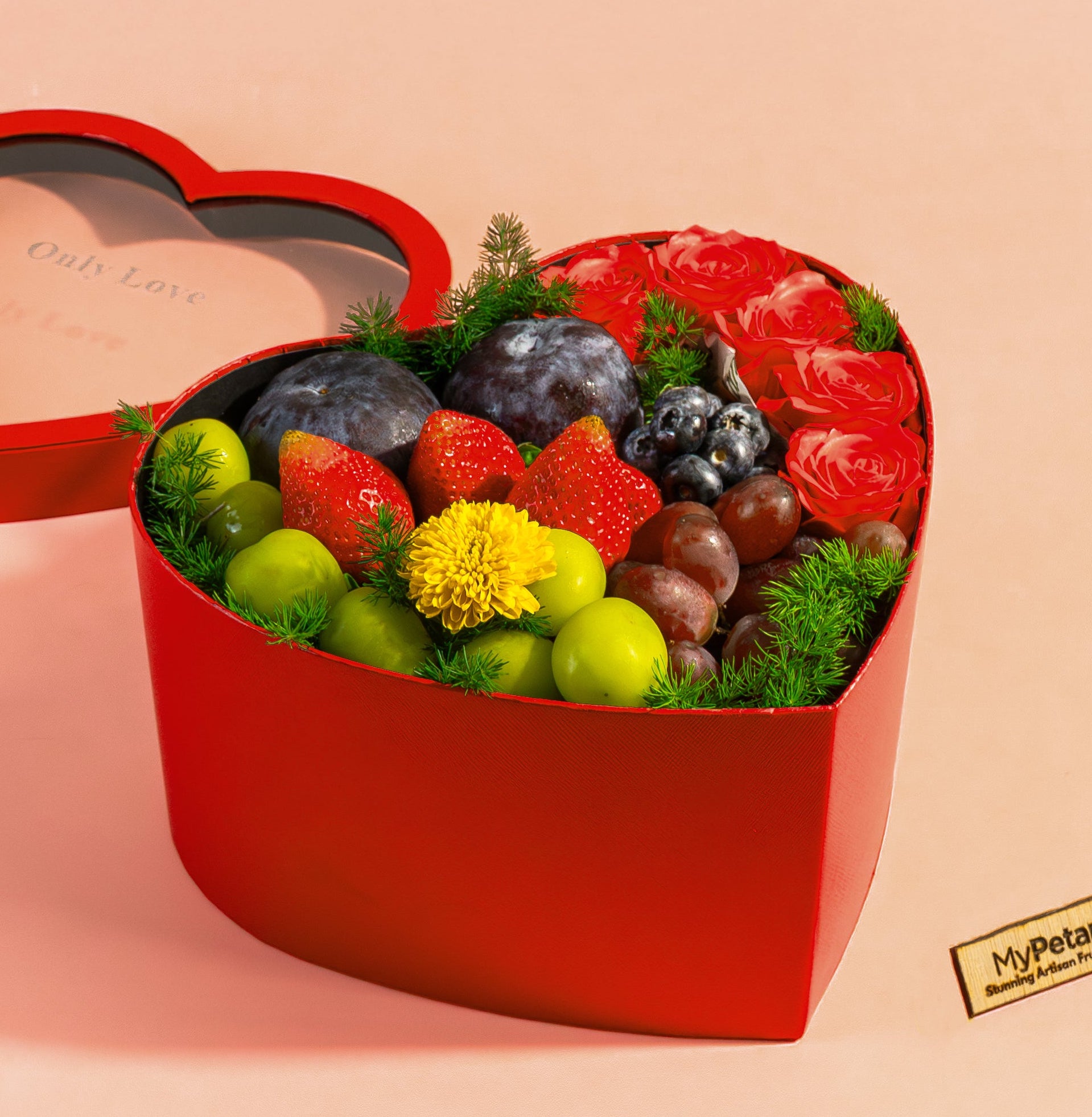 Love Bomb Fruit Box (With Soap Roses)