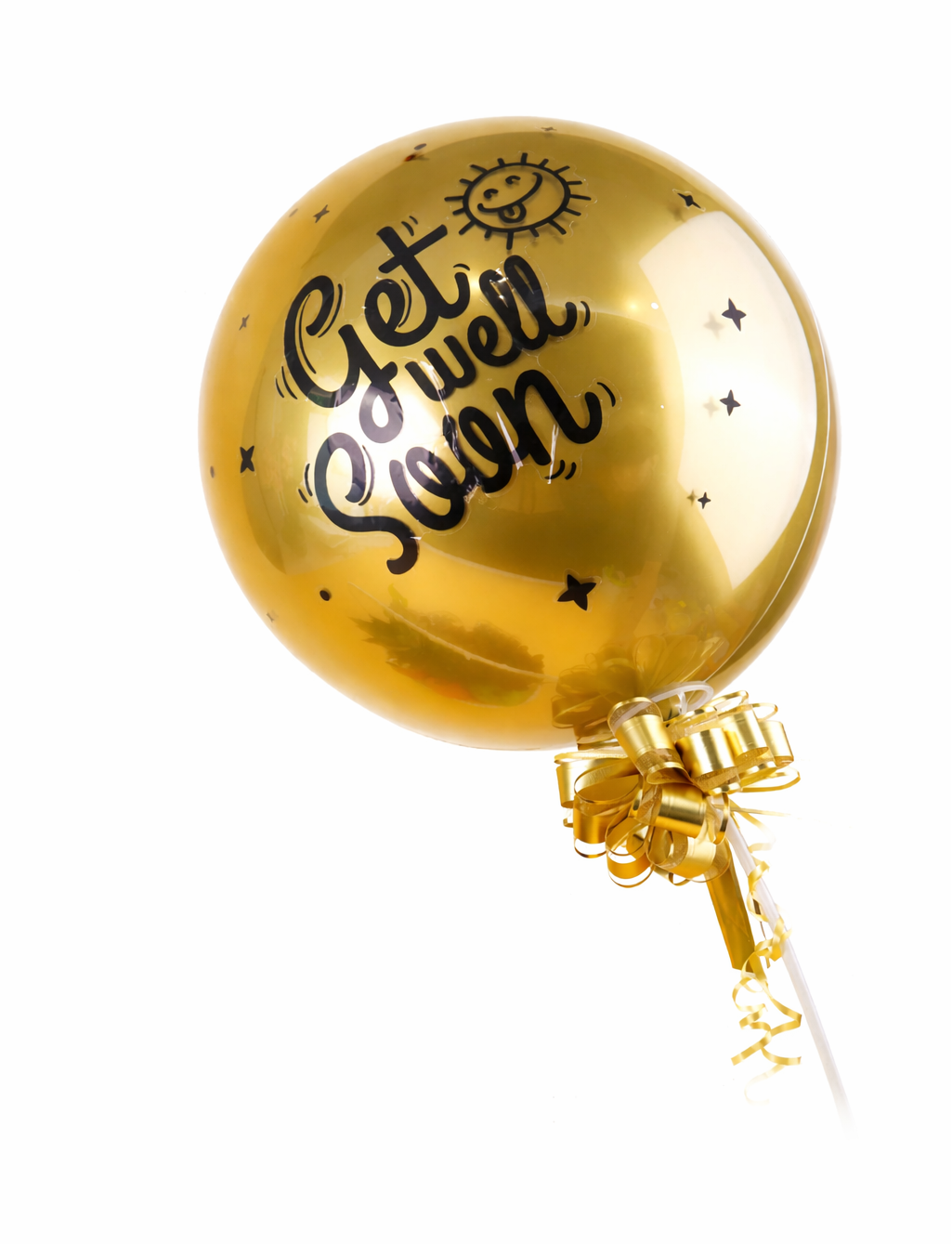 Gorgeous Chrome Balloon with Stick - Greetings