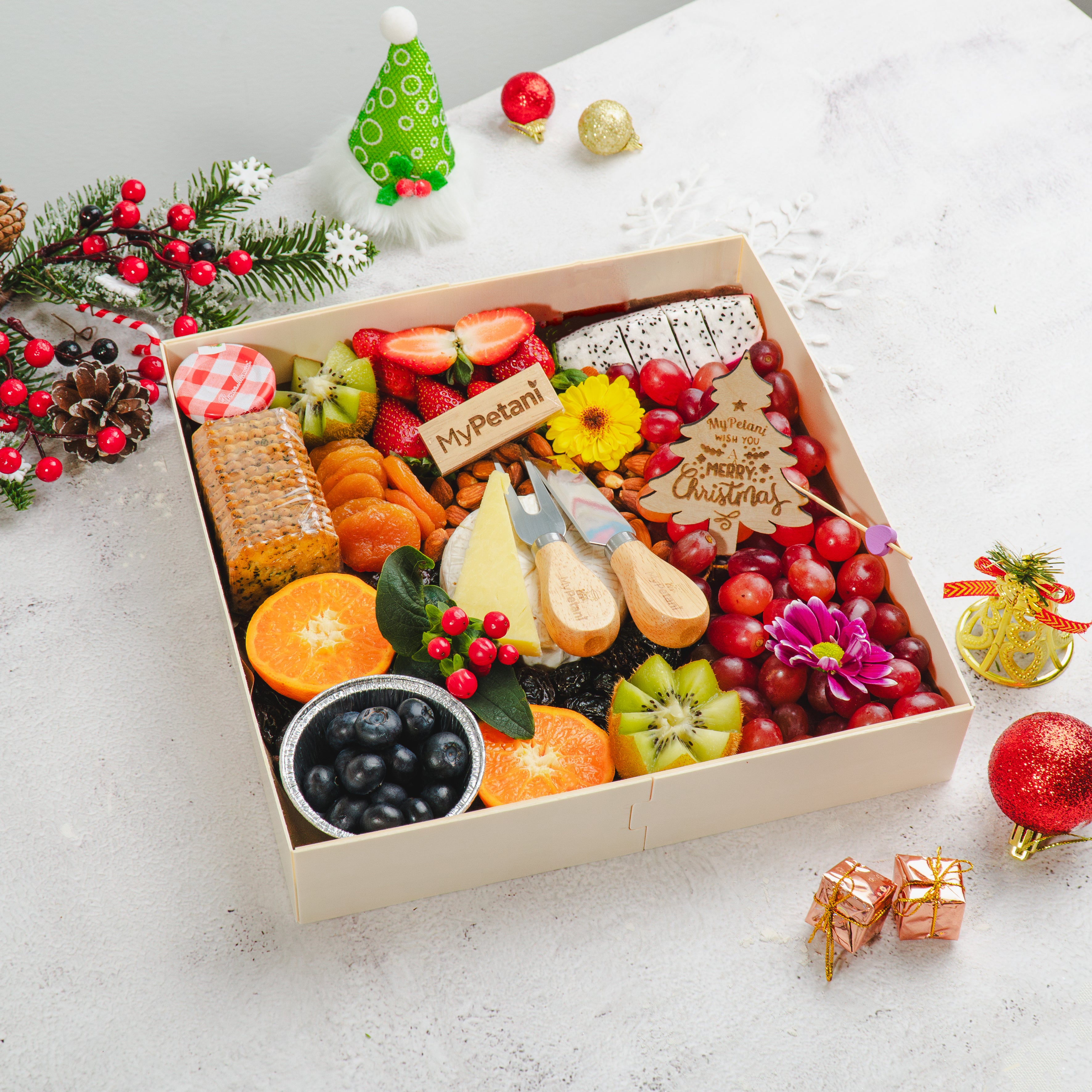 Double Large Cheese Fruit Platter