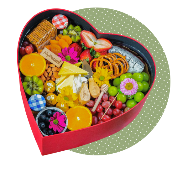 Beautiful fruit & cheese platters — delivered today.