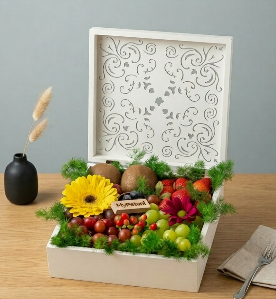 Happiness Solid Wooden Box (With Kiwis)