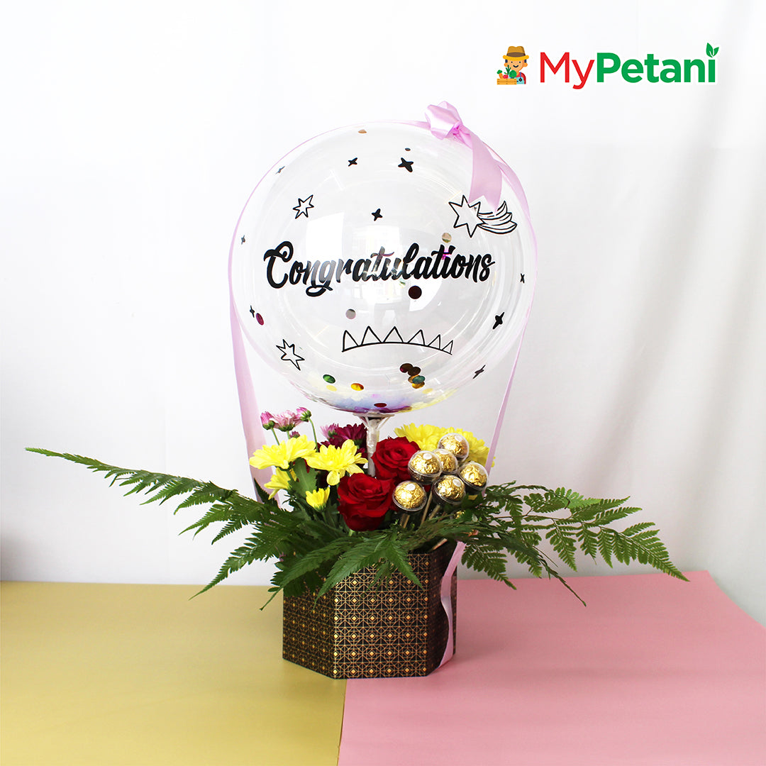 Congrats Graduation Bobo Ferrero Flower Vase (Available in KL & Selangor)