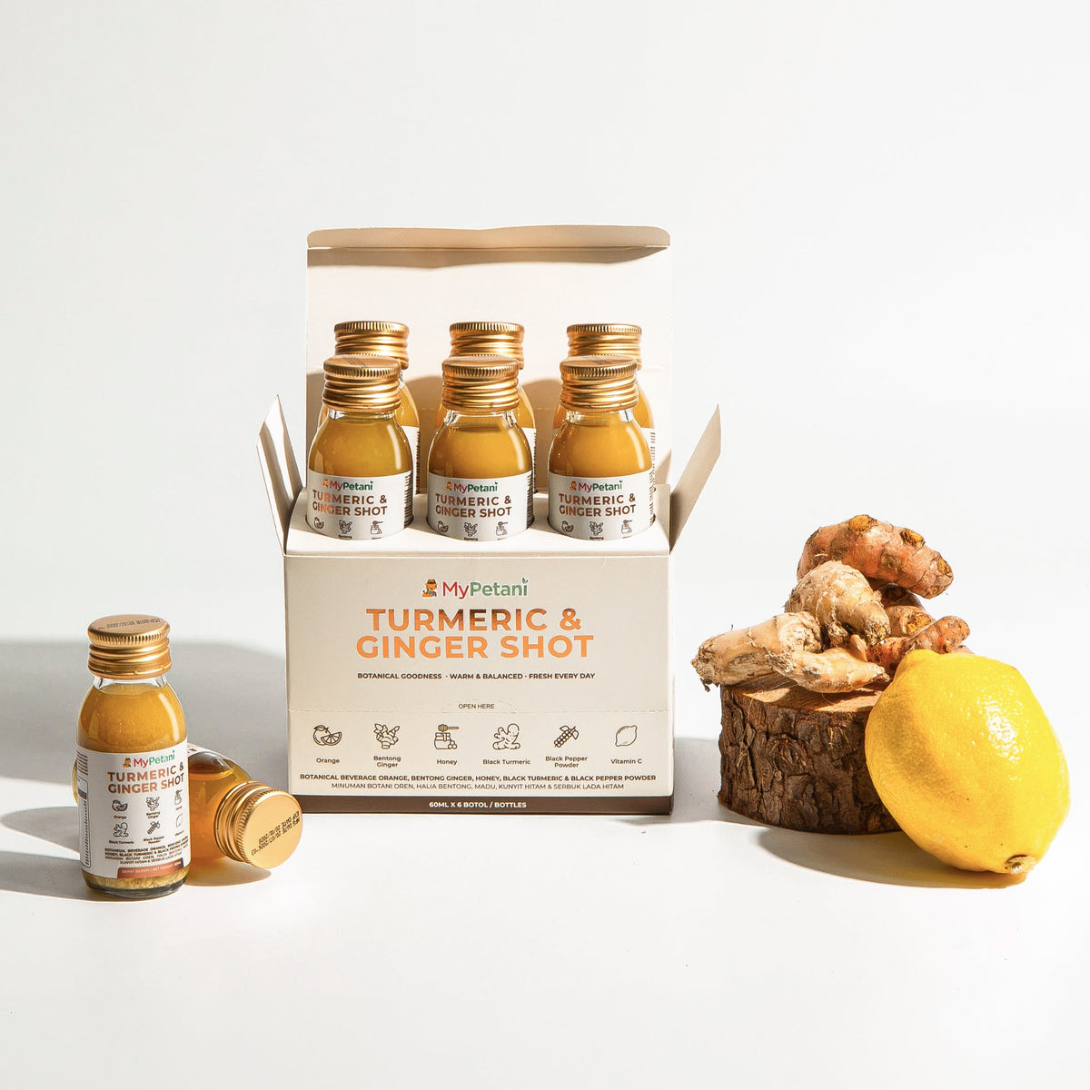 Turmeric & Ginger Daily Shots (60ml x 6 bottles) | Ready to Drink [Available in KL, Selangor & Penang only]