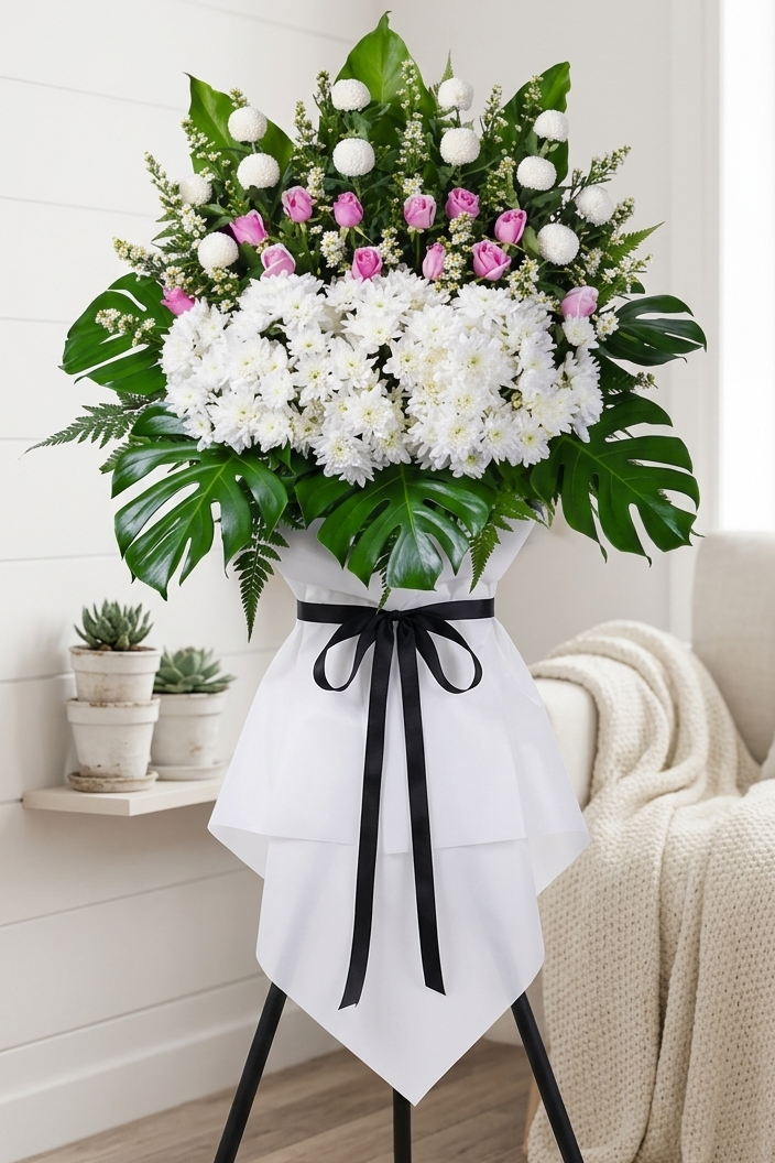 FS024 Eternal Condolences Flower Stand (Available in KL & Selangor Only)