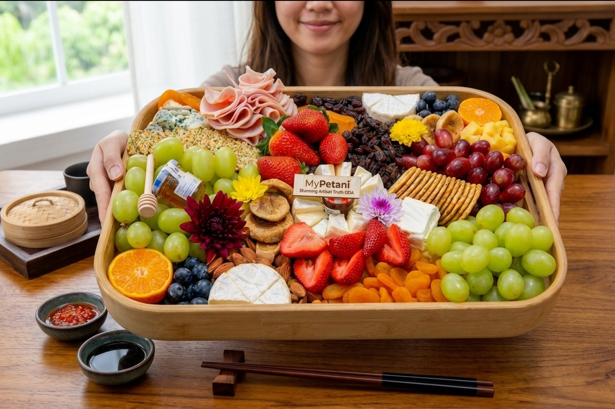 Glenmarie Cheese Lovers Charcuterie Grazing Platter (with Solid Wooden Tray)