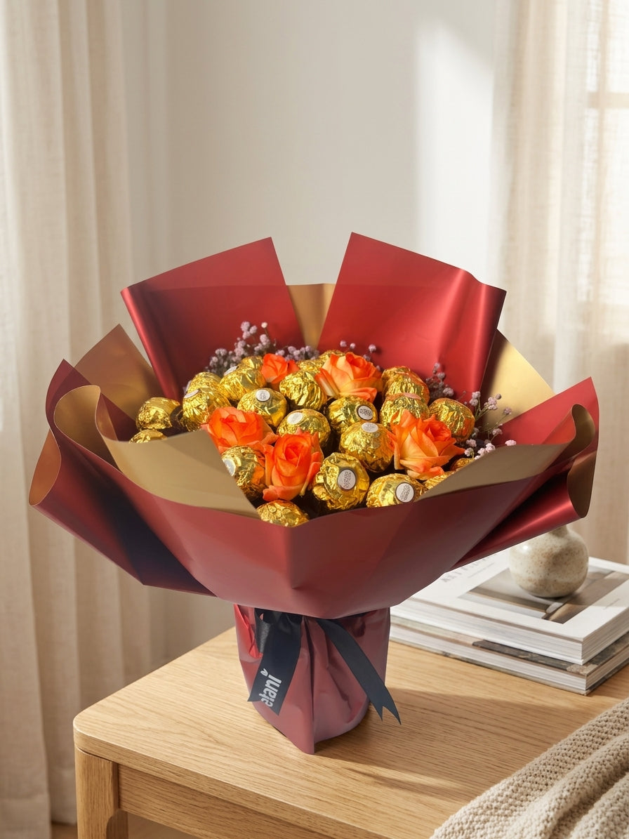 Golden Belle Ferrero Bouquet