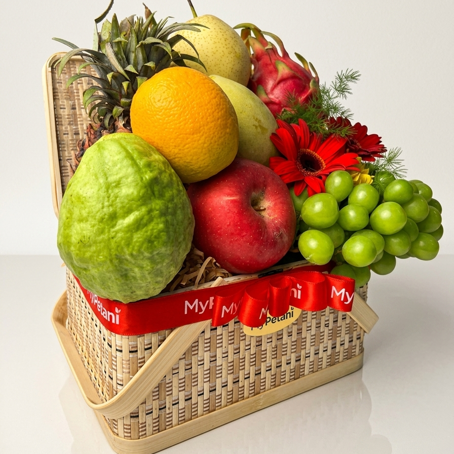 Blossom Fruits & Fresh Flowers Basket