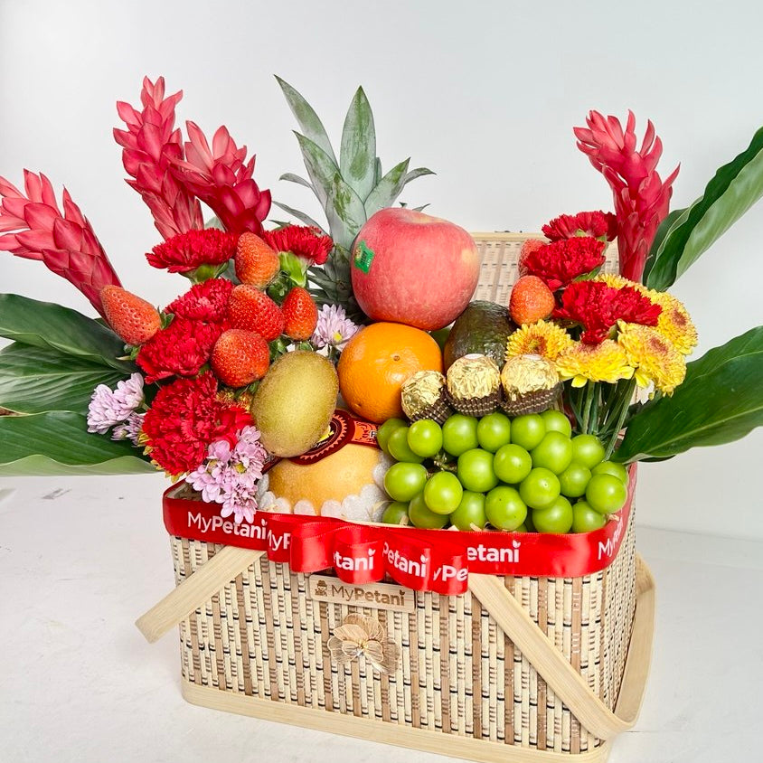 Maharaja Fresh Fruits & Flower Basket (Available in KL & Selangor only)