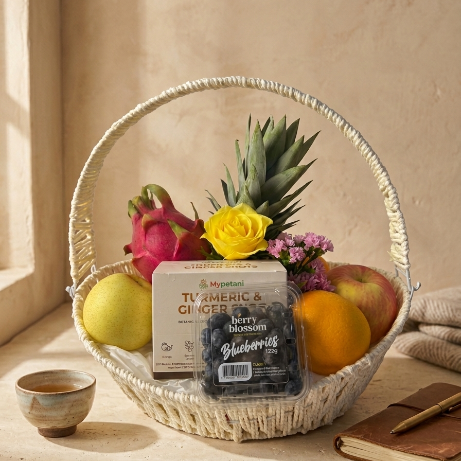 Esther Turmeric & Ginger Shots & Fresh Fruits Basket