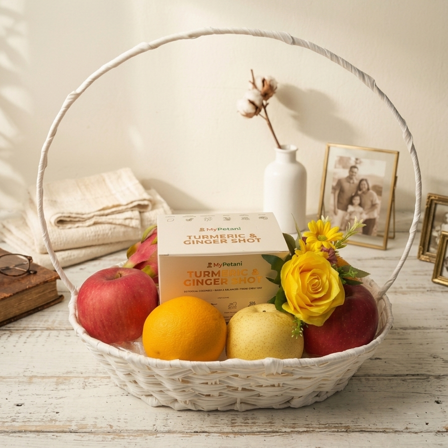 1x Elora Turmeric & Ginger Shots & Fresh Fruits Basket