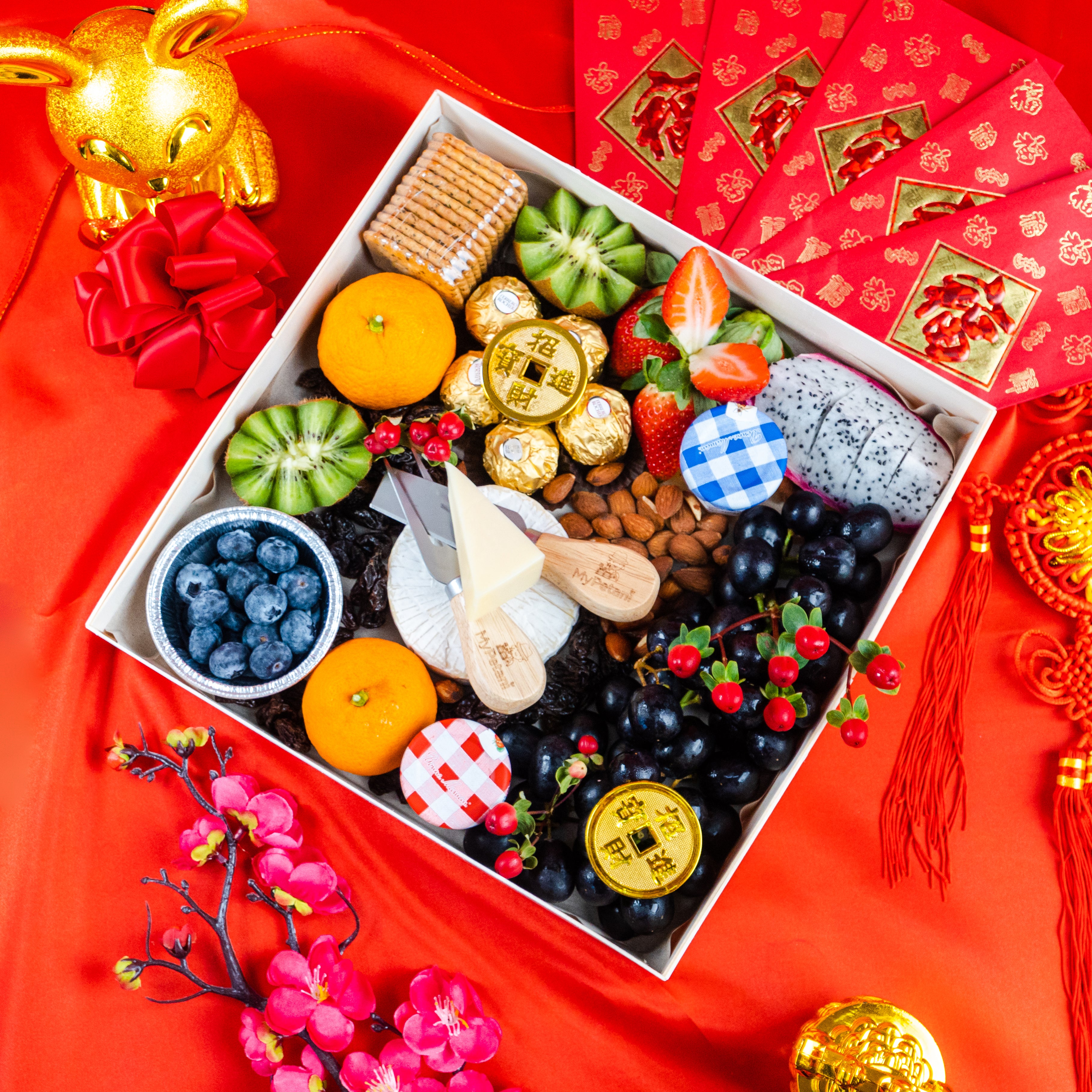 CNY 2025: Gold Cheese Fruit Platter