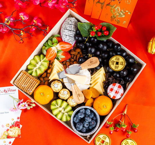 CNY 2024: Gold Super Cheese Fruit Platter (3 types of Cheese)