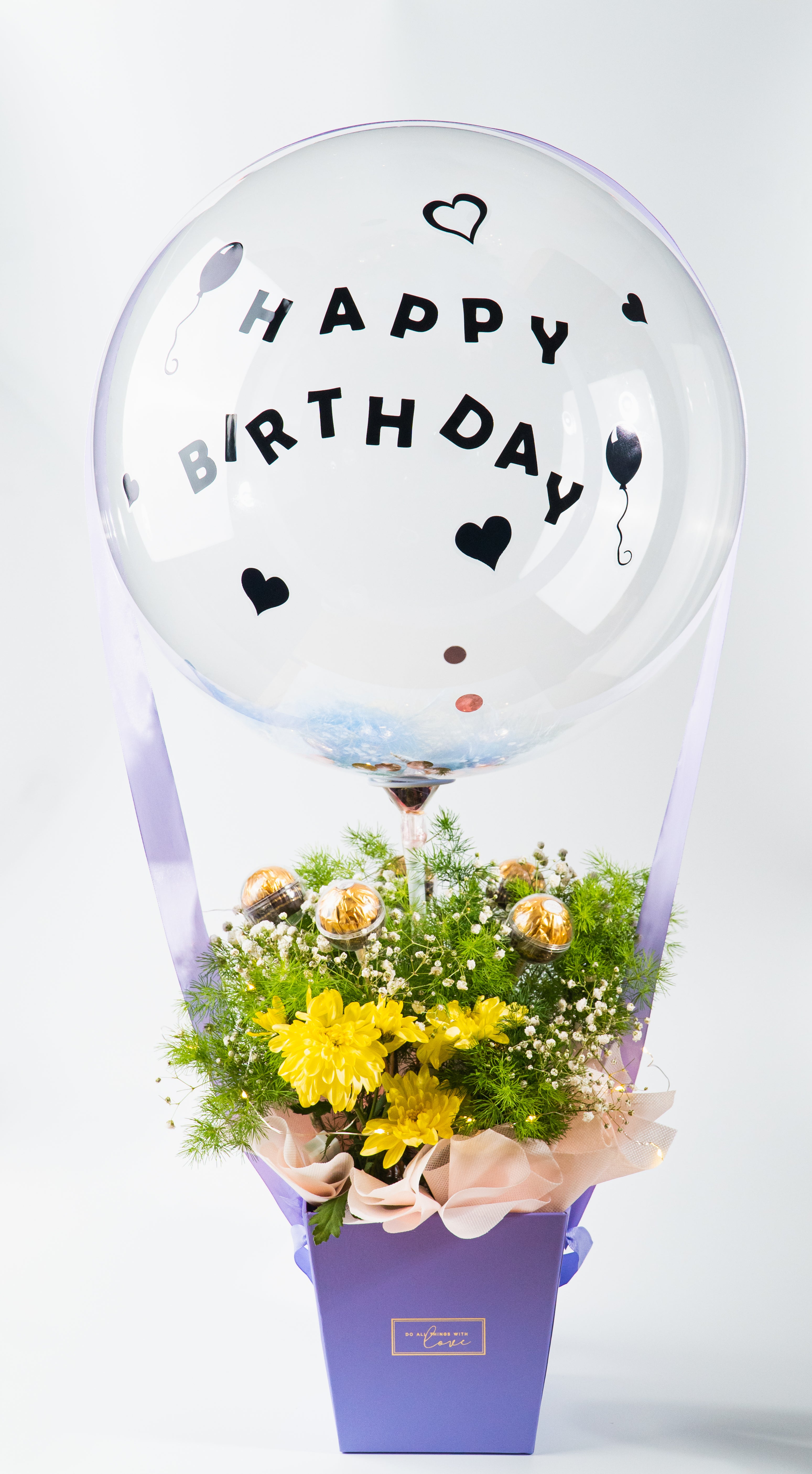 Bobo Balloon Flower + Ferrero Vase (Available in Klang Valley only)