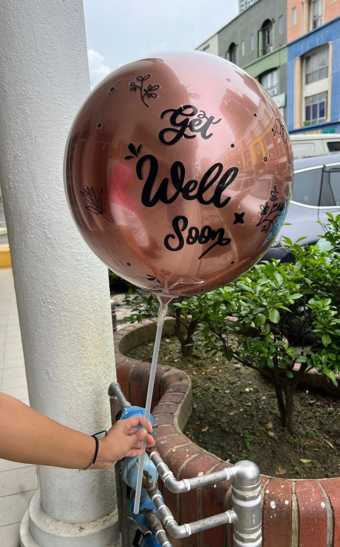 Chrome Deluxe Balloon - GET WELL SOON