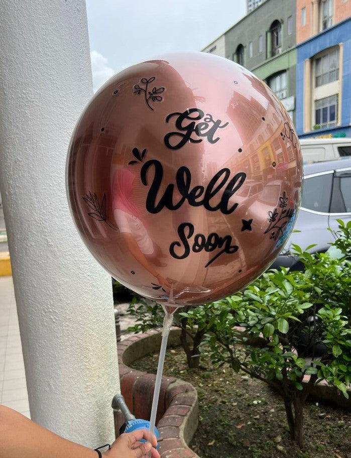 Chrome Deluxe Balloon - GET WELL SOON